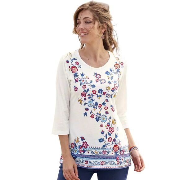 Atlas for Women Womens/Ladies Floral Top / Off White - Picture 2 of 4